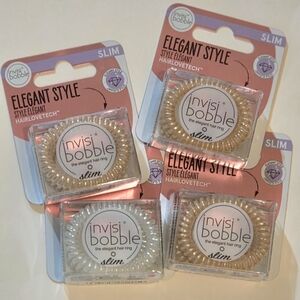 Invisi Bobble Elegant Style Slim Hair Ring 4pc Set